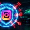 A digital marketer analyzing social media marketing growth charts to buy real Instagram followers safely.