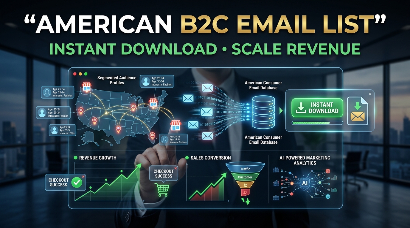 Buy American B2C Email List Instant Download To Scale Your Store Revenue