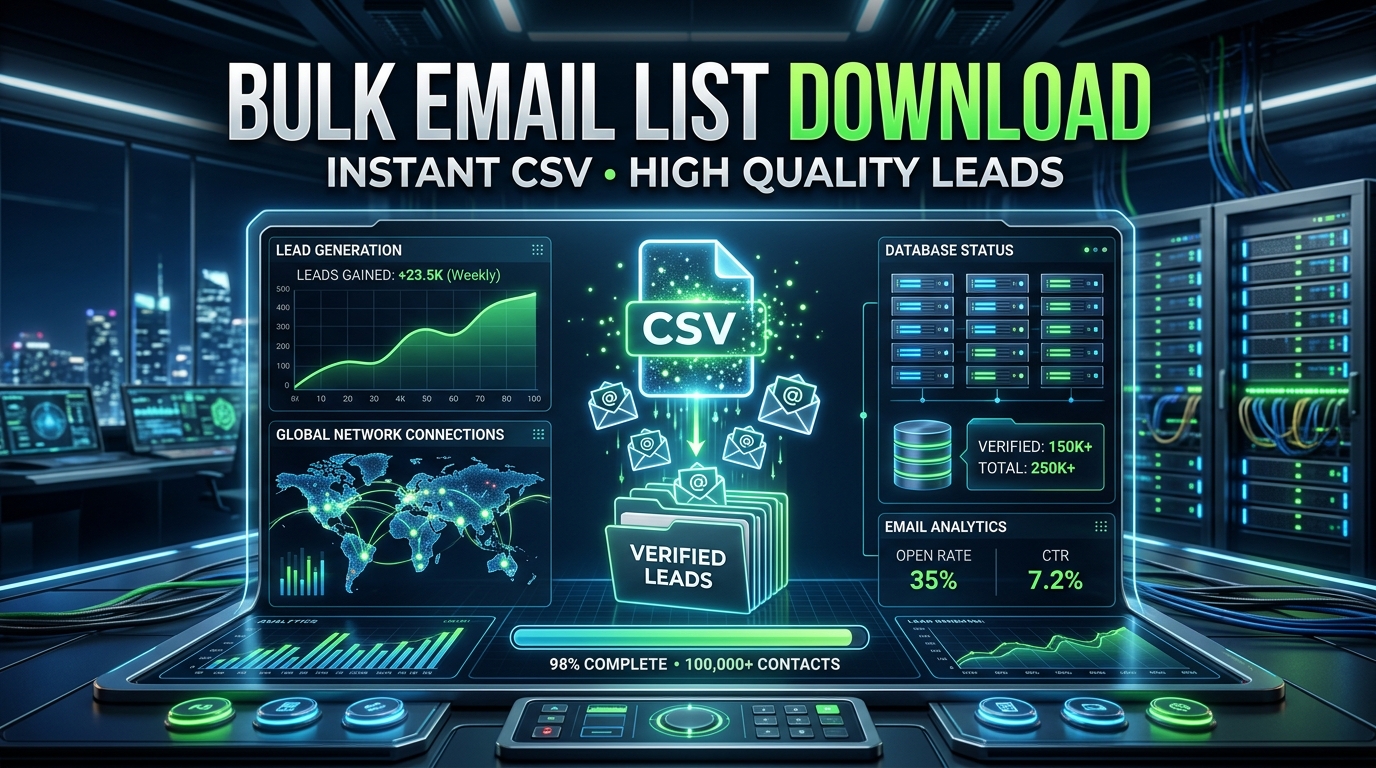 Bulk Email List Download Instant CSV: Get High Quality Marketing Leads