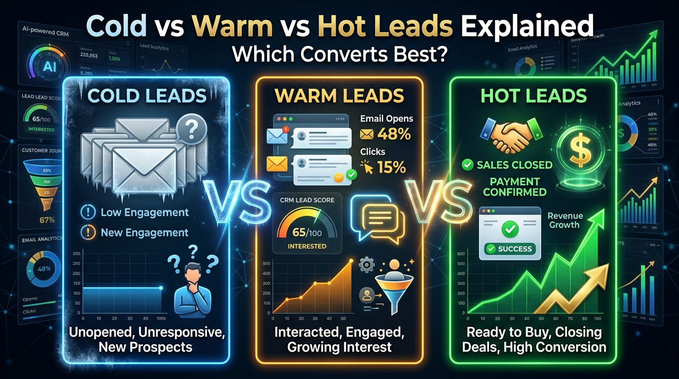 Cold Leads vs Warm Leads vs Hot Leads Explained